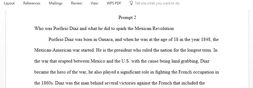 Who was PorfirioDíaz and what did he do that sparked the Mexican Revolution