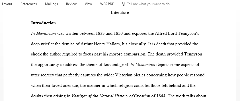 Talk about how Alfred Lord Tennyson and Ralph Waldo Emerson both refer to a dear person who died