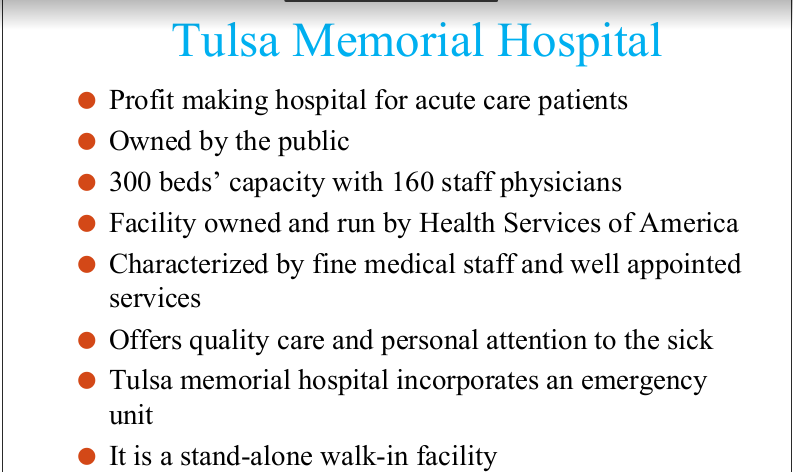 Tulsa Memorial Hospital Break-Even Analysis
