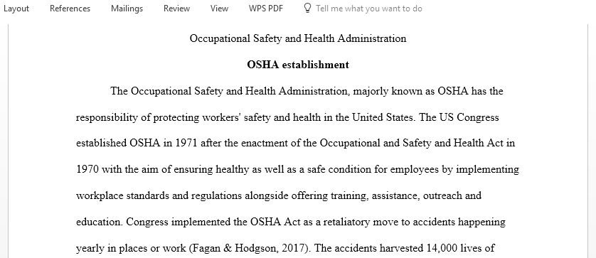 Occupational Safety And Health Administration