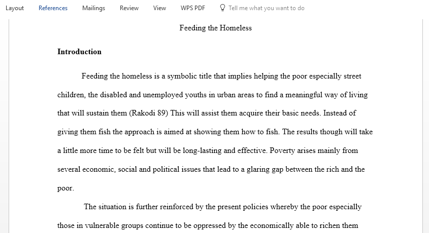 Write an essay persuading people to feed the homeless and how it’s good