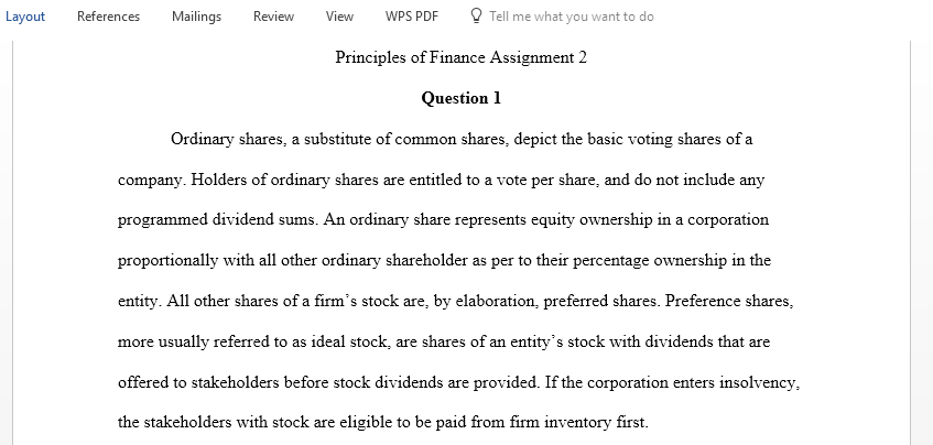  Principles of Finance