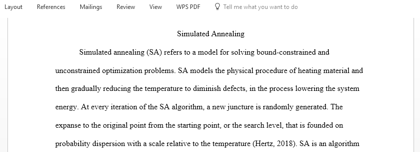 Simulated annealing