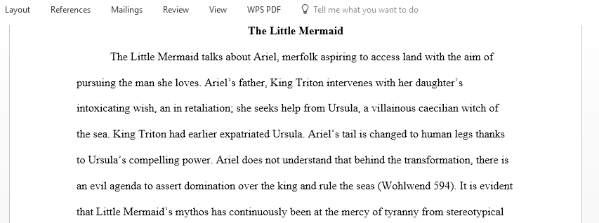 Paper regarding literary criticism of two Hans Christian Anderson stories the little mermaid and the ugly duckling