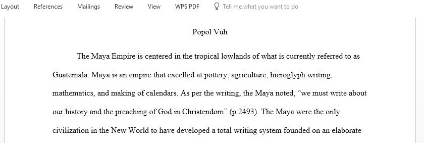 Write about Popol Vuh