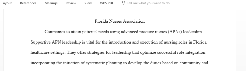 write a one page fact sheet on different nursing leadership organization within your State