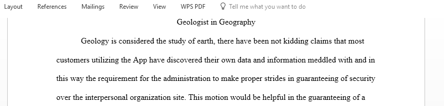 Use these three words geology gerontology gerontogoist to write a story
