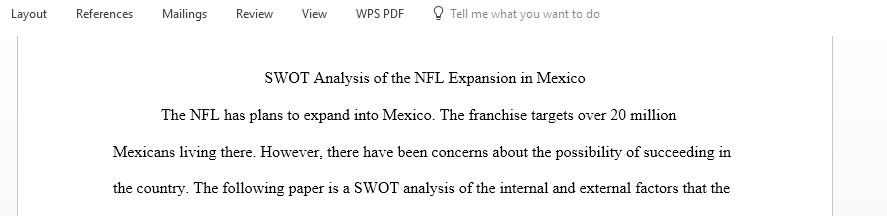 SWOT Analysis of the NFL Expansion in Mexico
