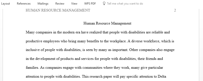 Analyze a company handbook as it relates to the company's disability policy and provide a written report on your findings