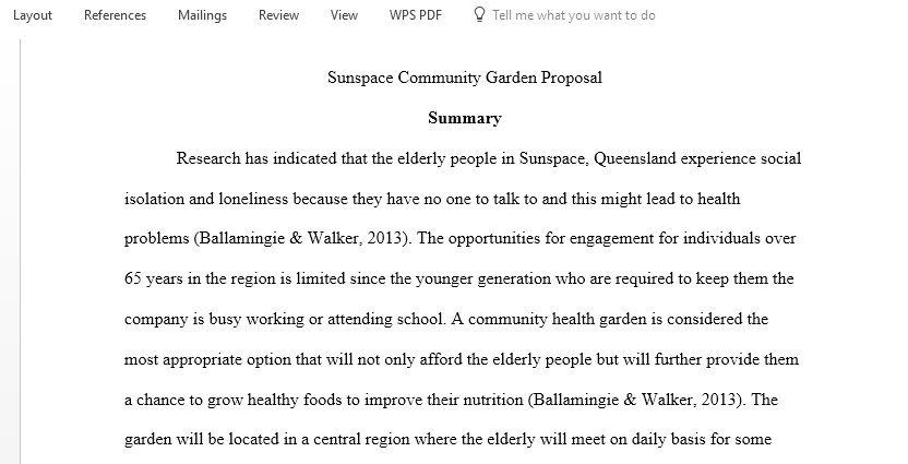 Sunspace Community Garden Proposal