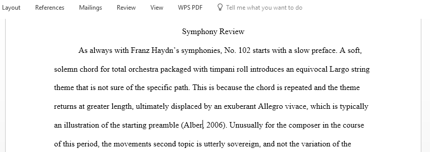 What is the structure of Symphony No 102 in B-Flat Major 1794 concert by Franz Joseph Haydn