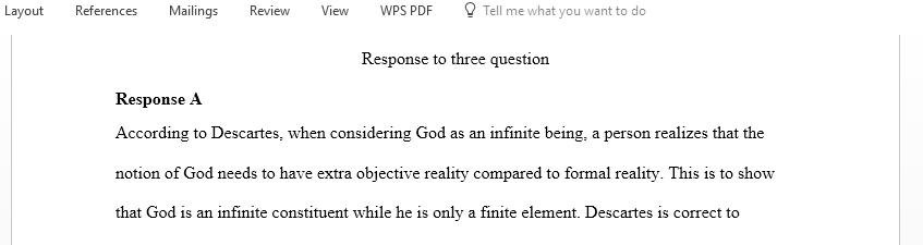 Response to the three Meditation questions