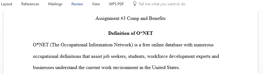 Watch the video clip titled  ONET Online Demonstration for Recruitment Selection and Development and then answer the following questions