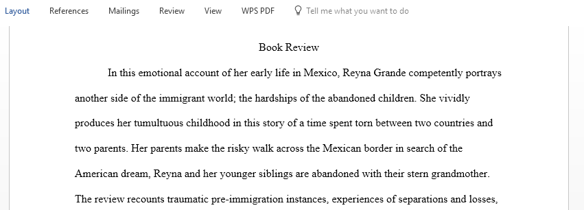  Book Review for The Distance between us by Reyna Grande