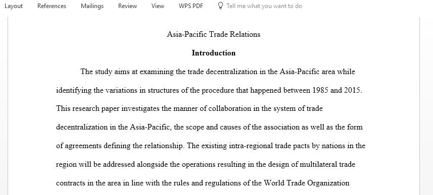  Asia Pacific trade relations