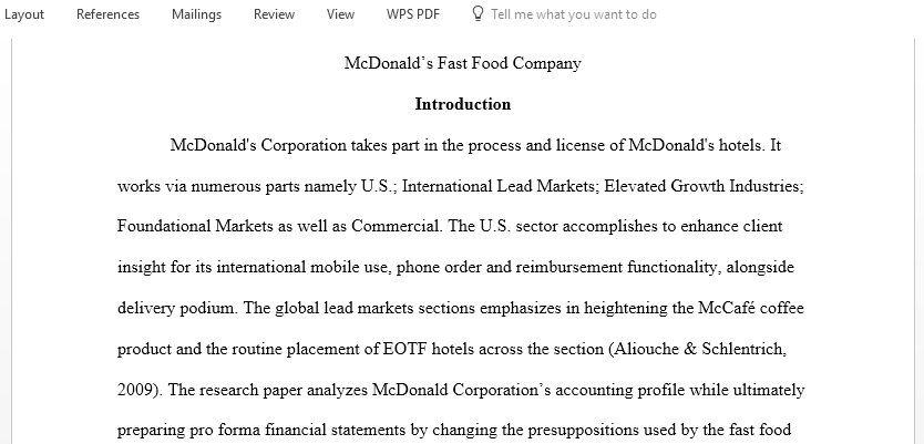 Thoroughly analyze a particular company's accounting profile and prepare pro forma financial statements by altering the assumptions originally used by the company