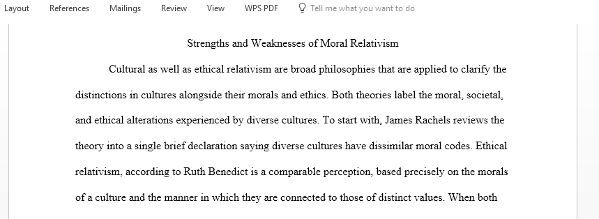 Strengths and Weaknesses of Moral Relativism