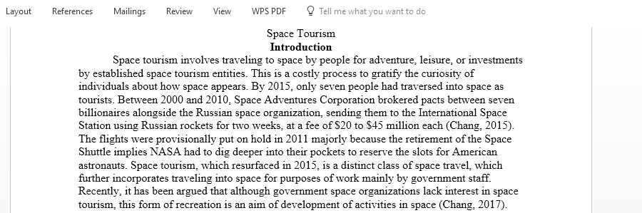 Final Project on Space Tourism