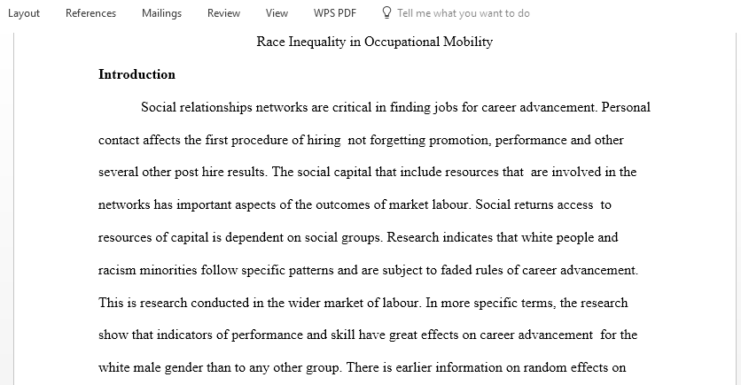 Race Inequality in Occupational Mobility