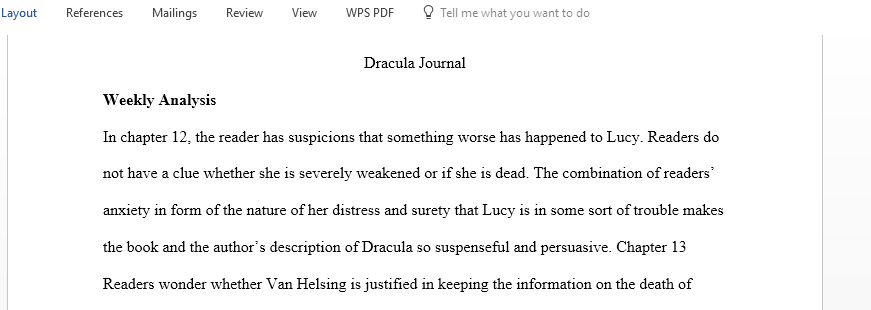 Dracula Journal chapters 12-18