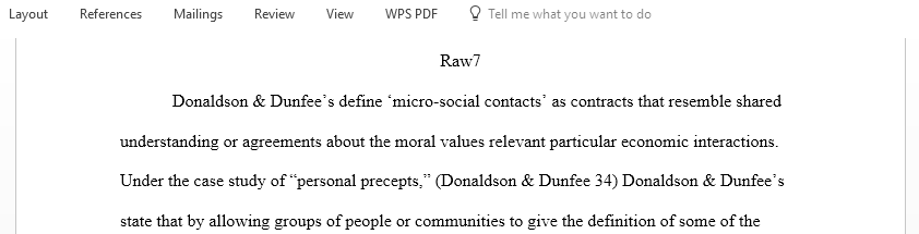 Construct a list of how the concept of micro-social contracts connects with some of the case studies