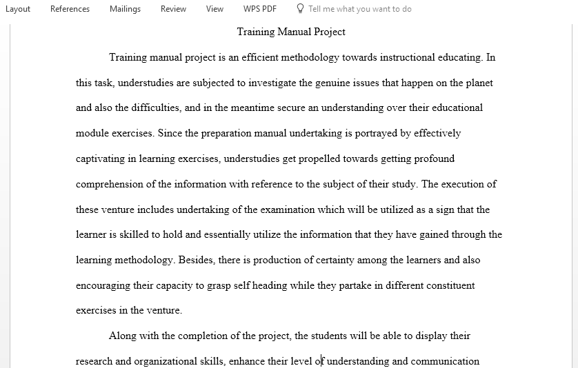 Training manual project