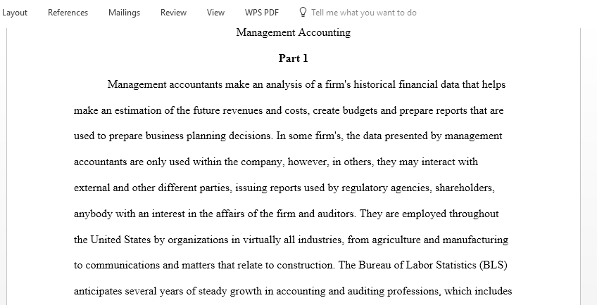 Management accounting concepts and practices in the businesses