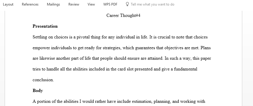 Career planning 