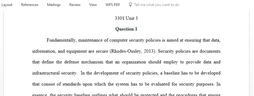Explain security policies and security policy development