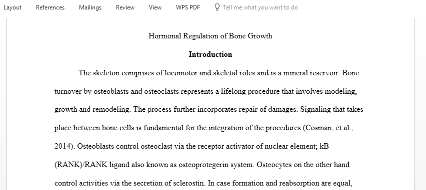 Hormonal Regulation of Bone Growth