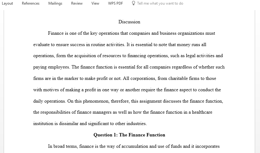 What are the main aspects that fall under the responsibility of Finance Manager