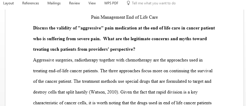 Pain Management End of Life Care