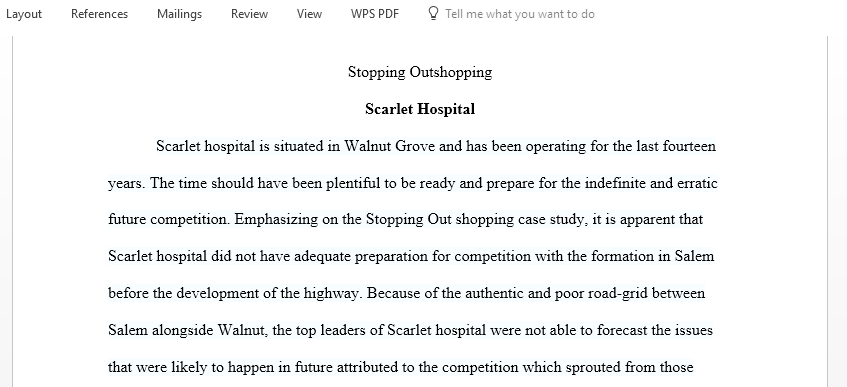 Based on the textbook summary of Timothy philosophy of continually striving for excellence Examine the potential lessons that the Stopping Outshopping case could teach health care executives about complacency