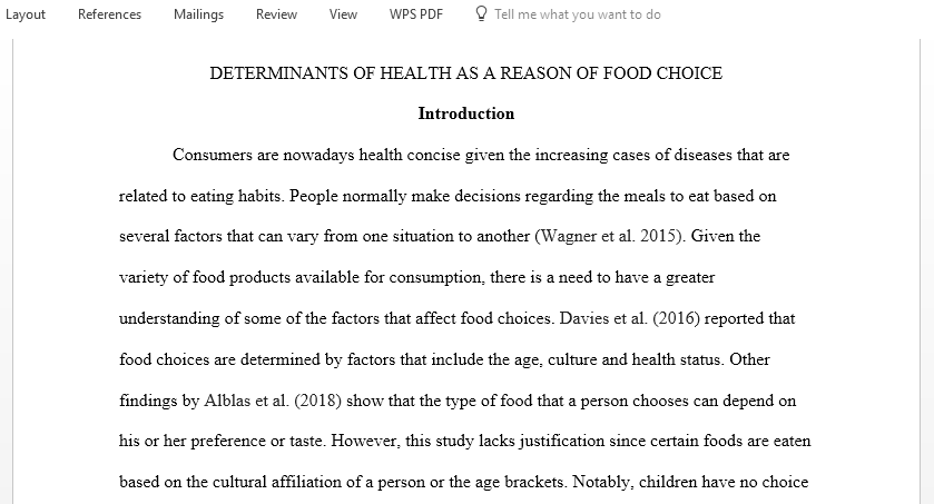 What are predictors of using Health as a reason of food choice