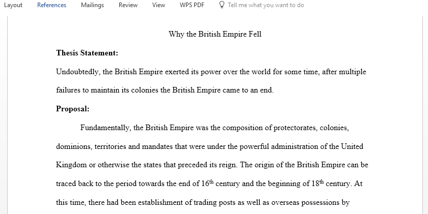 Write a paper on the decline and fall of the British empire