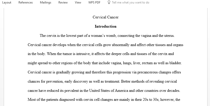 Provide a brief overview of cervical cancer