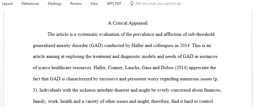 A critical appraisal of the prevalence and burden of sub-threshold generalized anxiety disorder