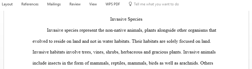 Write a brief description of Invasive species