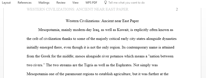 Ancient Mesopotamia characteristic of civilization in general