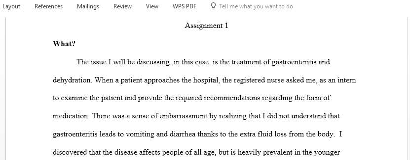 Treatment of gastroenteritis and dehydration