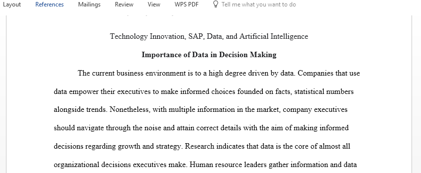 Technology innovation SAP Data and Artificial intelligence