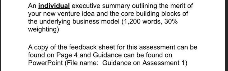 New business venture creation assessment