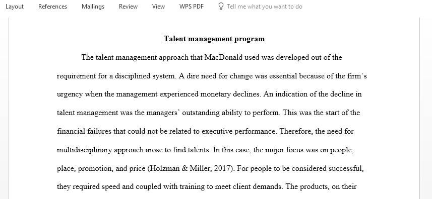 Bank of America or McDonald’s Case Study