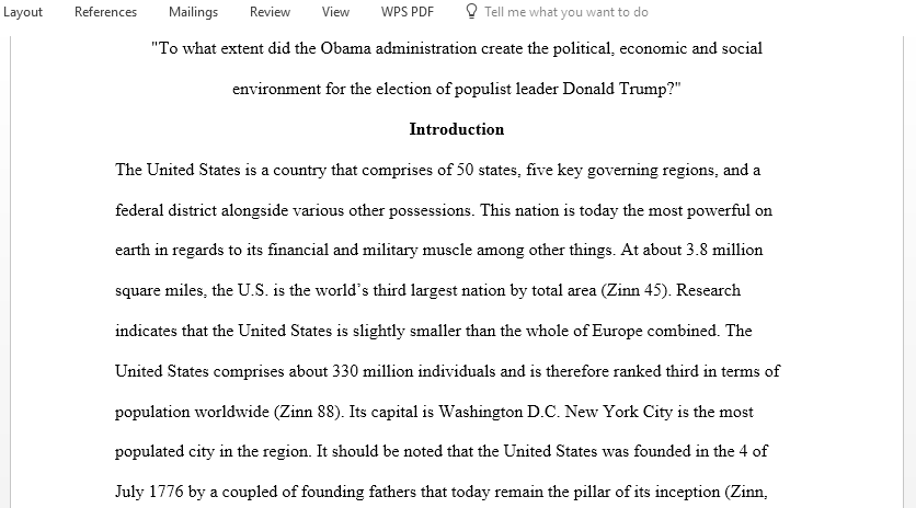 To what extent did the Obama administration create the political economic and social environment for the election of populist leader Donald Trump