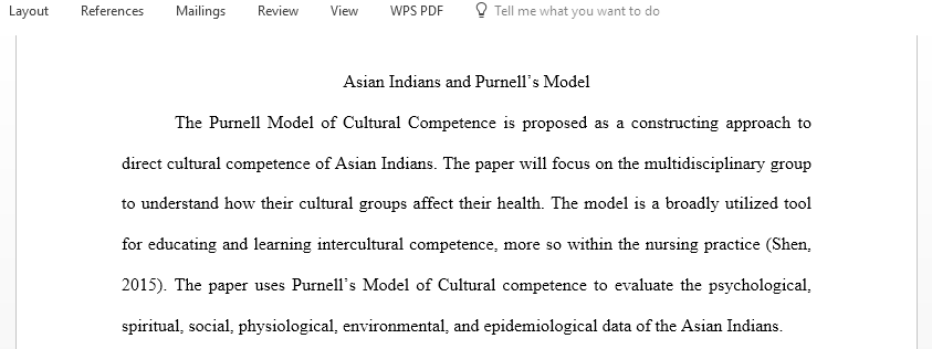 Please select one of the cultural assessment strategies and write a paper to describe how you would assess the psychological spiritual physiological social environmental and epidemiological data on a particular cultural group