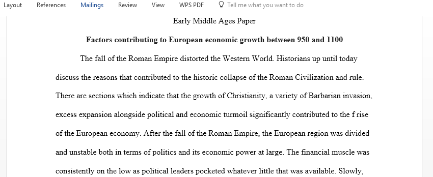 What factors contributed to European economic growth between 950 and 1100