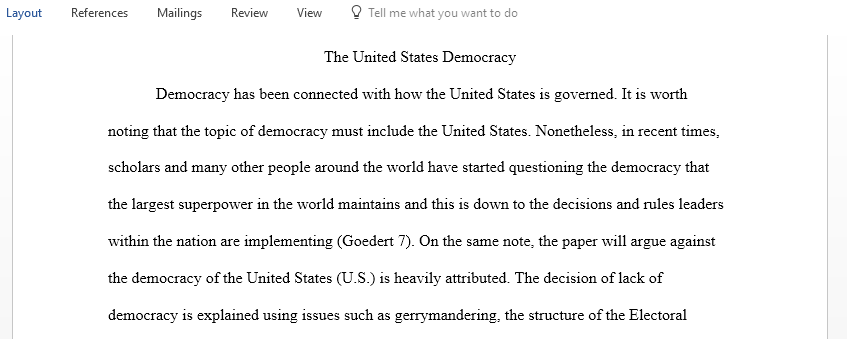 Write an Essay that argues that the United States is not really a democracy