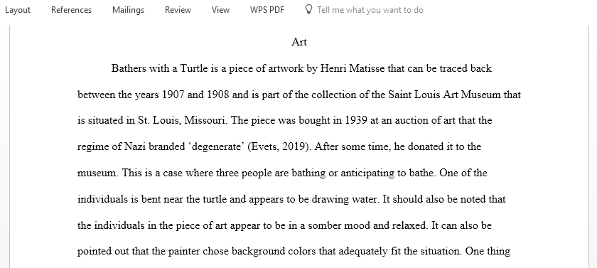 Write an overview and general background information on a piece of Bathers with a Turtle artwork