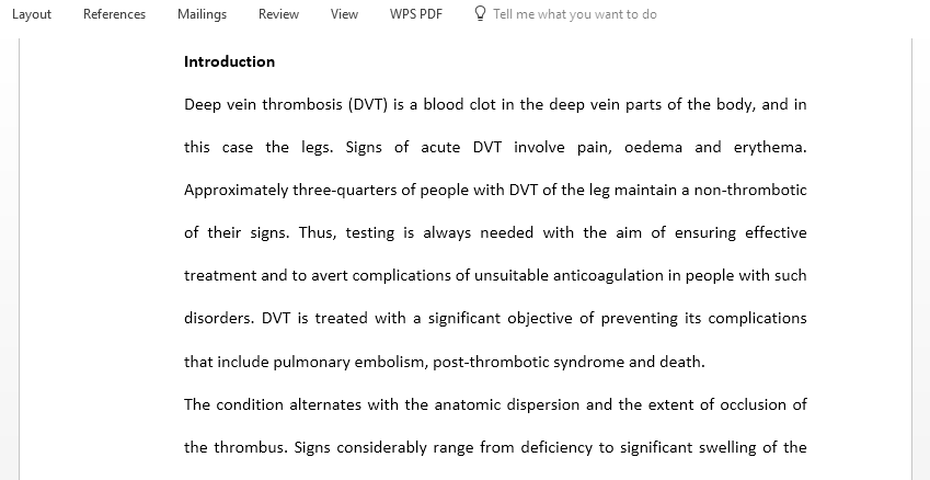 Case study about DVT of the distal leg