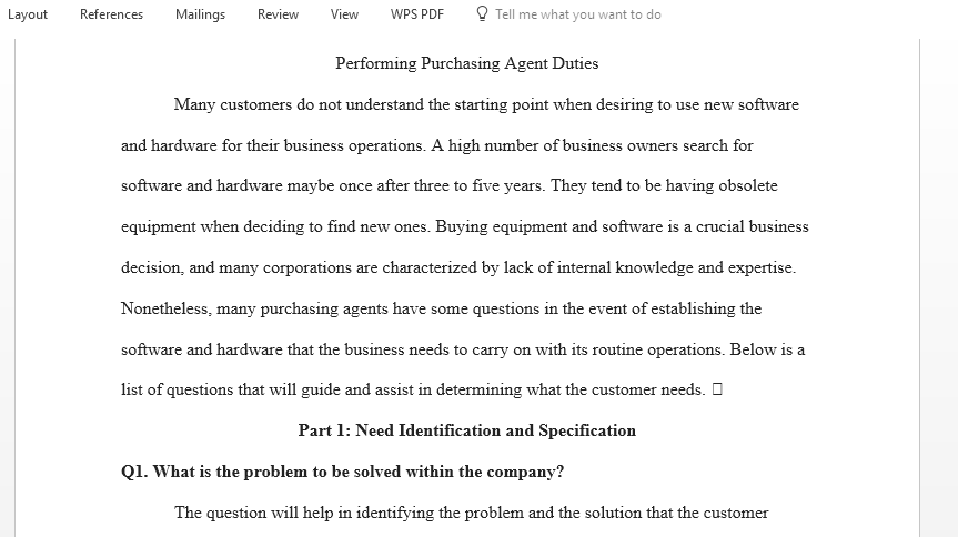 Performing Purchasing Agent Duties